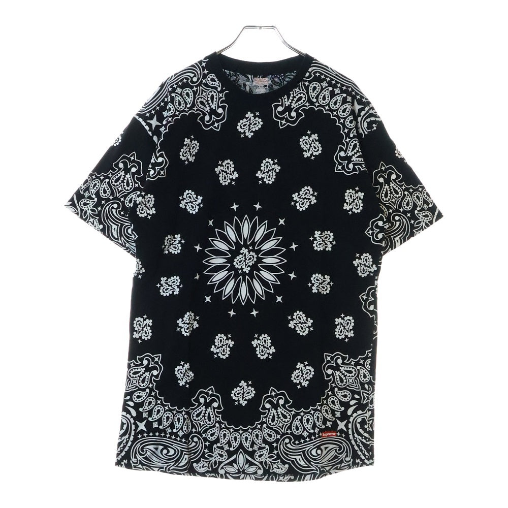 SUPREME(シュプリーム) 22AW ×Hanes Bandana Tagless Tee ヘインズ バンダナ クルーネック 半袖Tシャツ カットソー ブラック