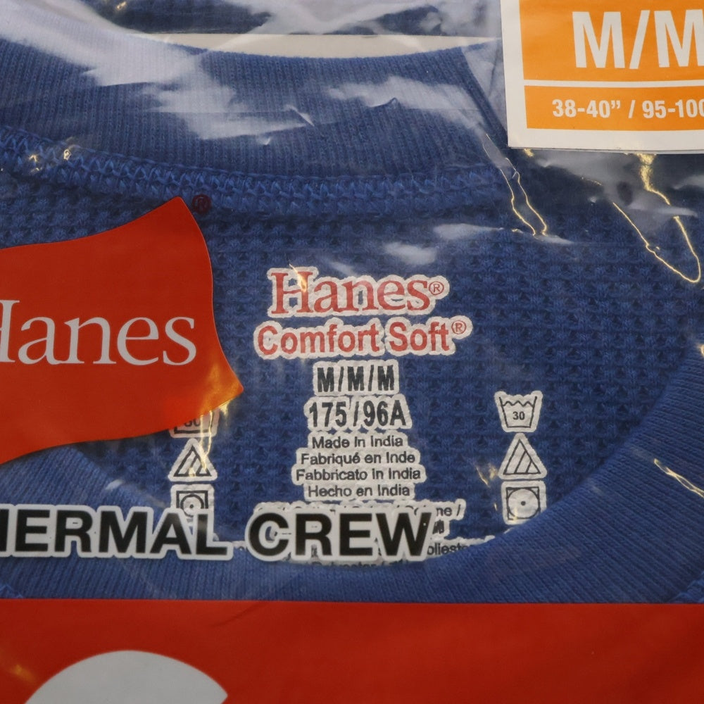 SUPREME(シュプリーム) 23AW ×Hanes Bones Thermal Crew ヘインズ ボーンプリント クルーネック サーマル ロングスリーブ 長袖Tシャツ カットソー ブルー
