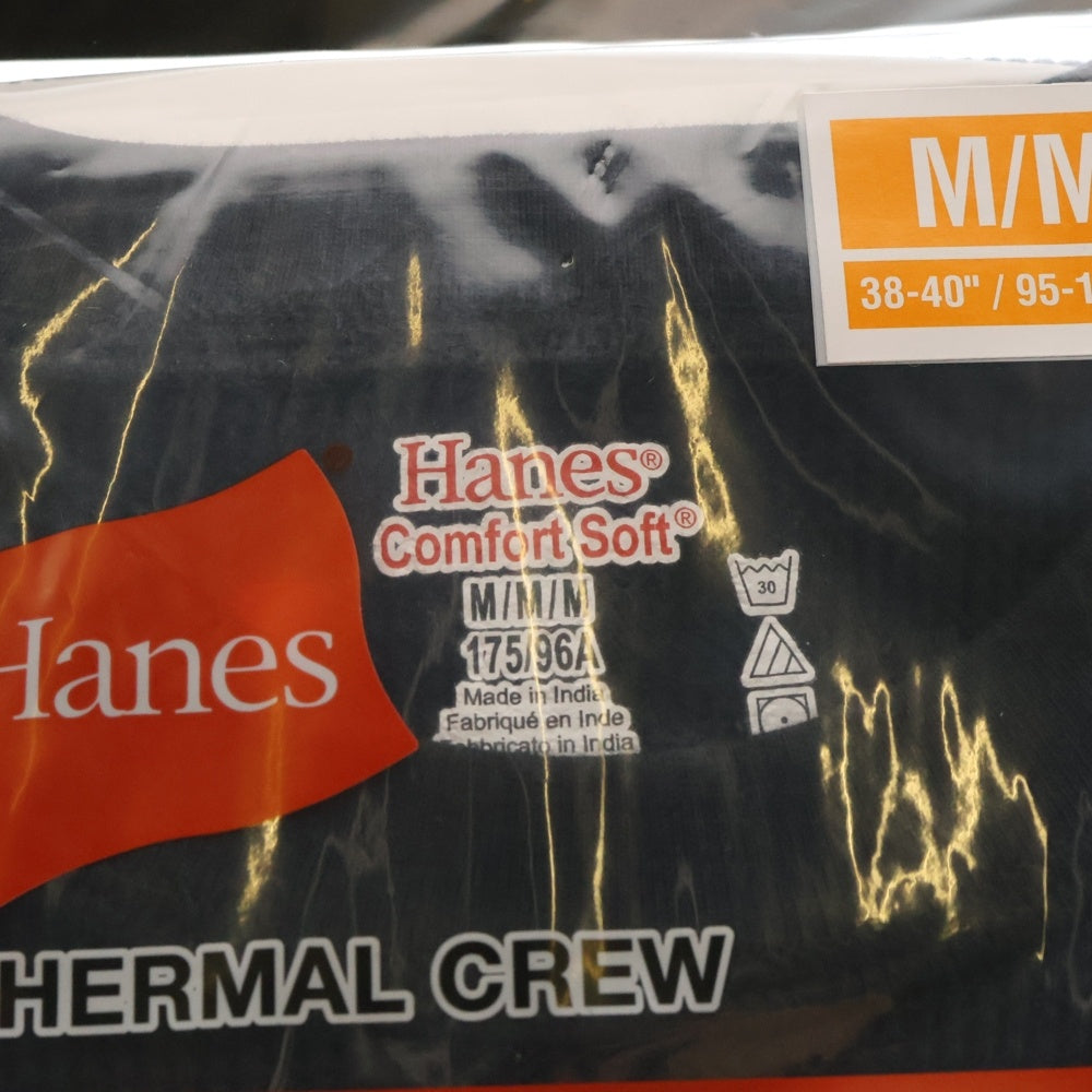 SUPREME(シュプリーム) 24AW ×Hanes Bones Thermal Crew ヘインズ ボーンプリント クルーネック サーマル ロングスリーブ 長袖Tシャツ カットソー ブラック
