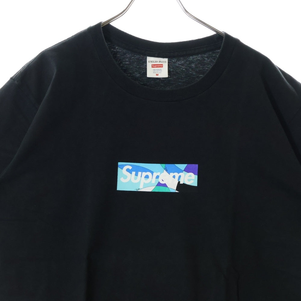 SUPREME(シュプリーム) 21SS ×Emilio Pucci Box Logo Tee エミリオプッチ ボックスロゴプリント 半袖Tシャツ カットソー ブラック