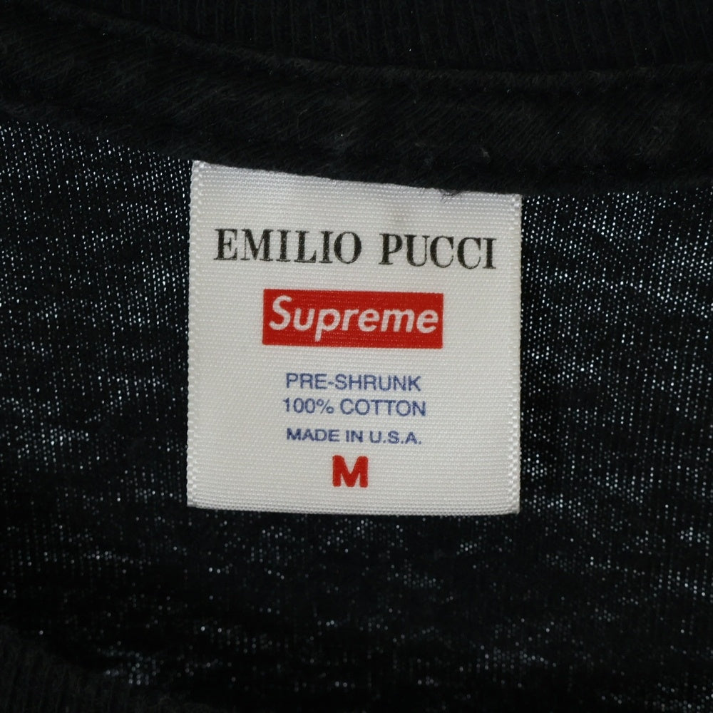 SUPREME(シュプリーム) 21SS ×Emilio Pucci Box Logo Tee エミリオプッチ ボックスロゴプリント 半袖Tシャツ カットソー ブラック