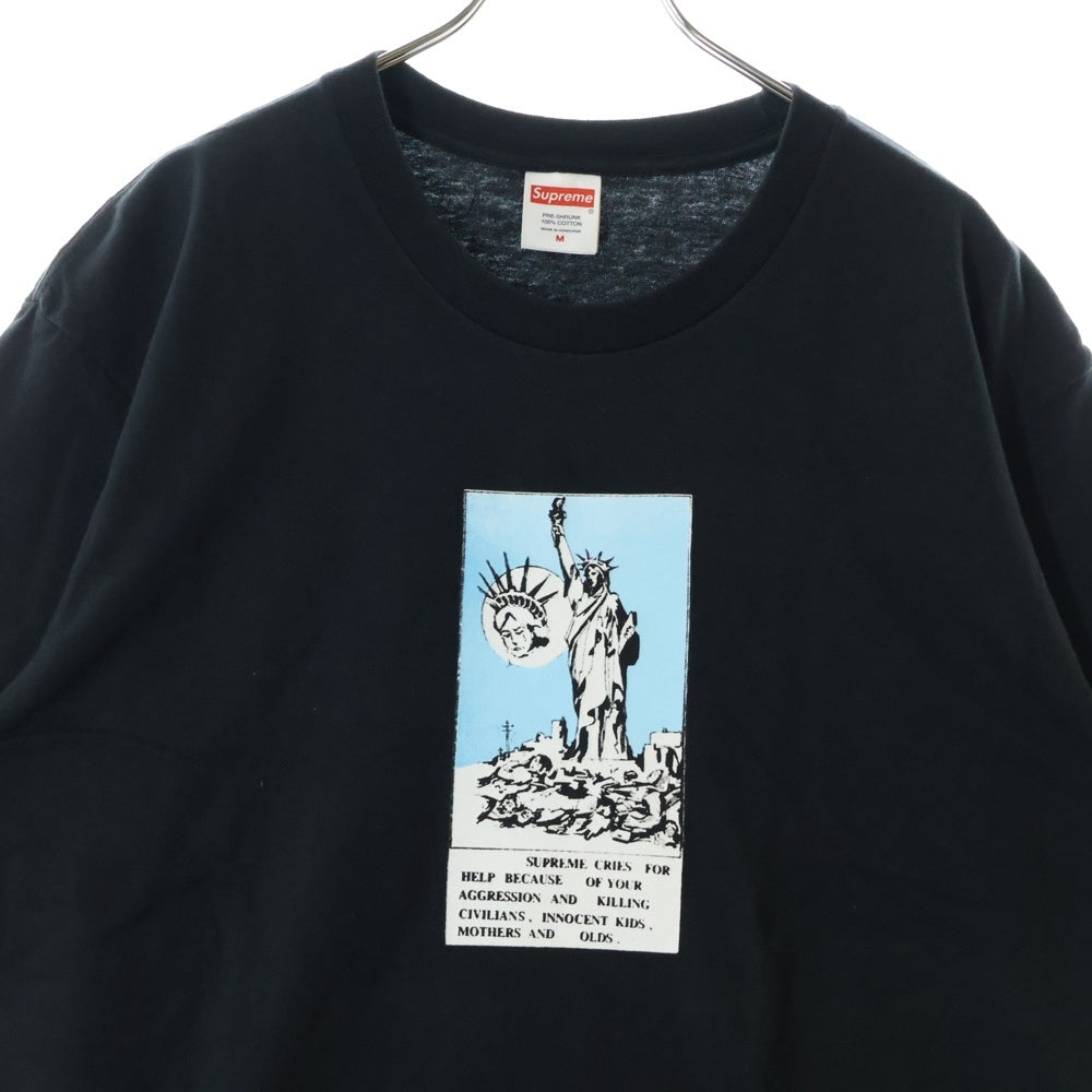 SUPREME(シュプリーム) 24AW Liberty Tee リバティ プリント クルーネック半袖Tシャツ カットソー ブラック