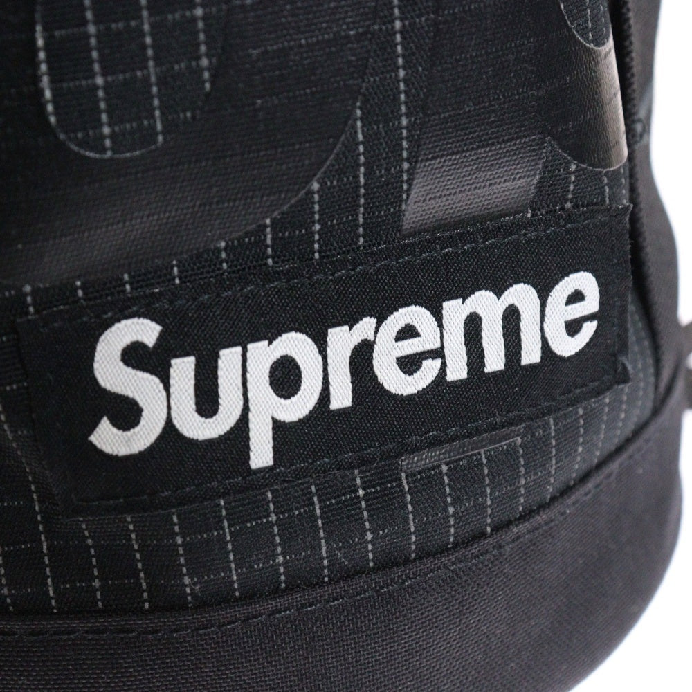 SUPREME(シュプリーム) 24SS Cinch Bag チェックステッチロゴプリントショルダーバッグ シンチ ブラック