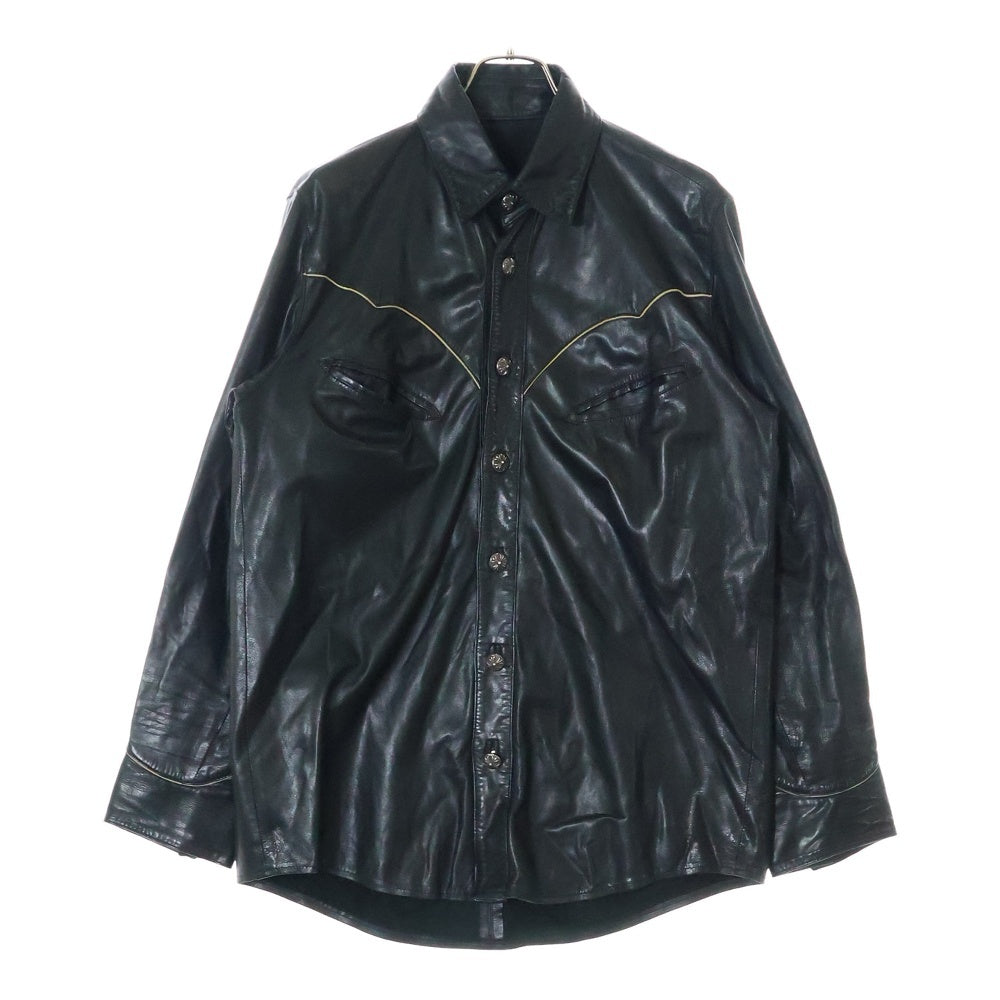 CHROME HEARTS(クロムハーツ) WESTN レザーウエスタン 長袖シャツ ブラック