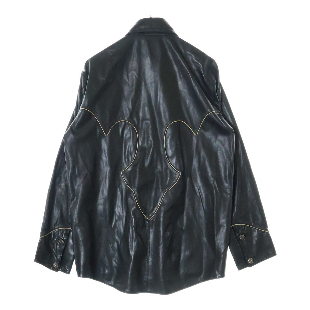 CHROME HEARTS(クロムハーツ) WESTN レザーウエスタン 長袖シャツ ブラック