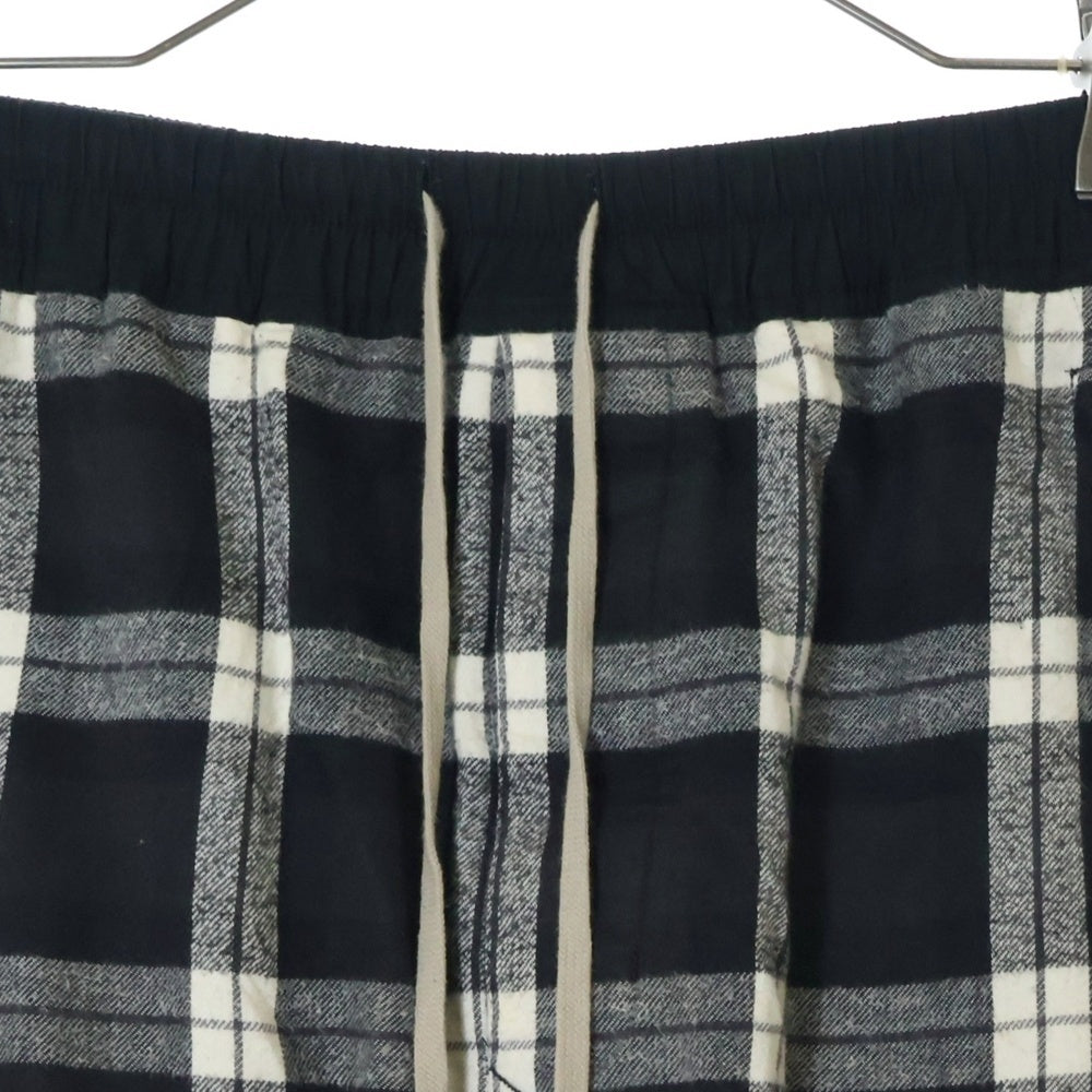 Rick Owens(リックオウエンス) 19SS DRAWSTRING TRACK PANTS チェック トラックパンツ ブラック RU19S2388-CP