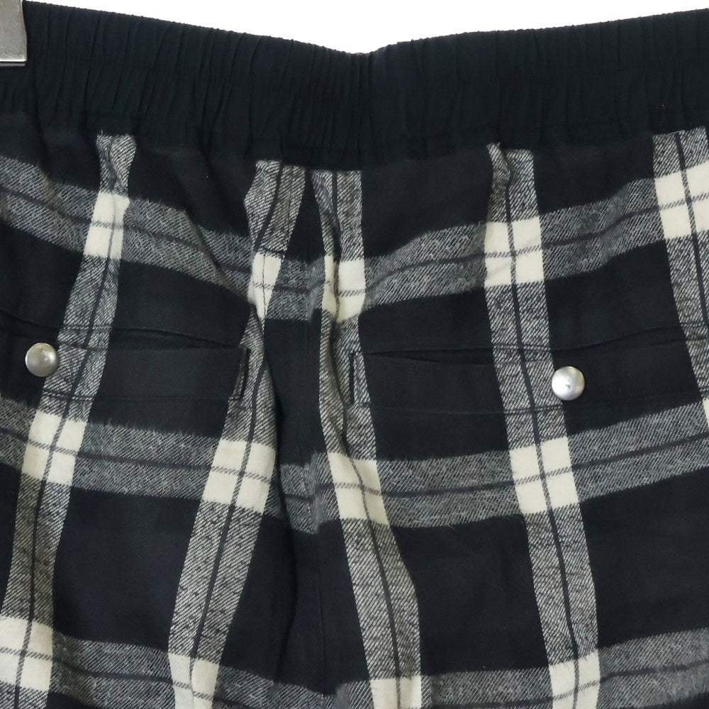 Rick Owens(リックオウエンス) 19SS DRAWSTRING TRACK PANTS チェック トラックパンツ ブラック RU19S2388-CP