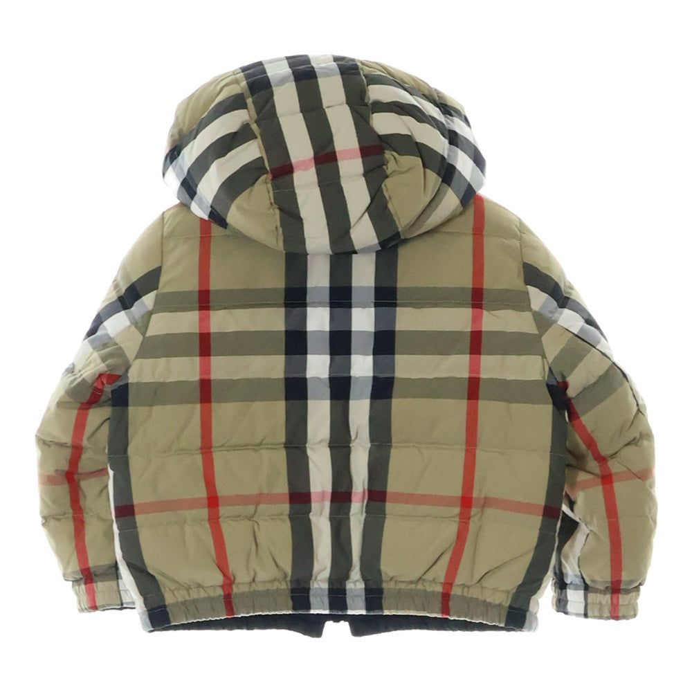 BURBERRY(バーバリー) ハウスチェック ナイロン リバーシブル ダウンジャケット ベージュ/ブラック キッズ 8046023