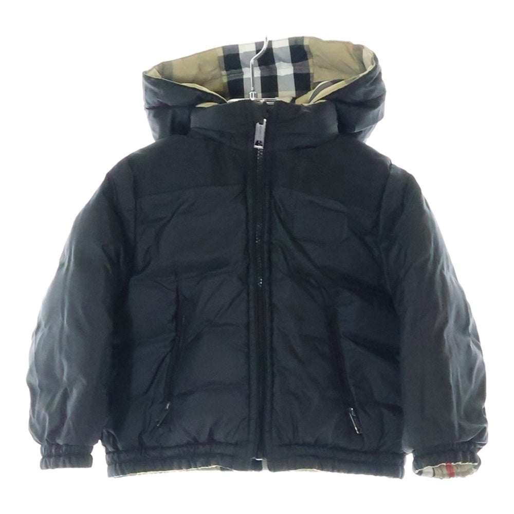 BURBERRY(バーバリー) ハウスチェック ナイロン リバーシブル ダウンジャケット ベージュ/ブラック キッズ 8046023