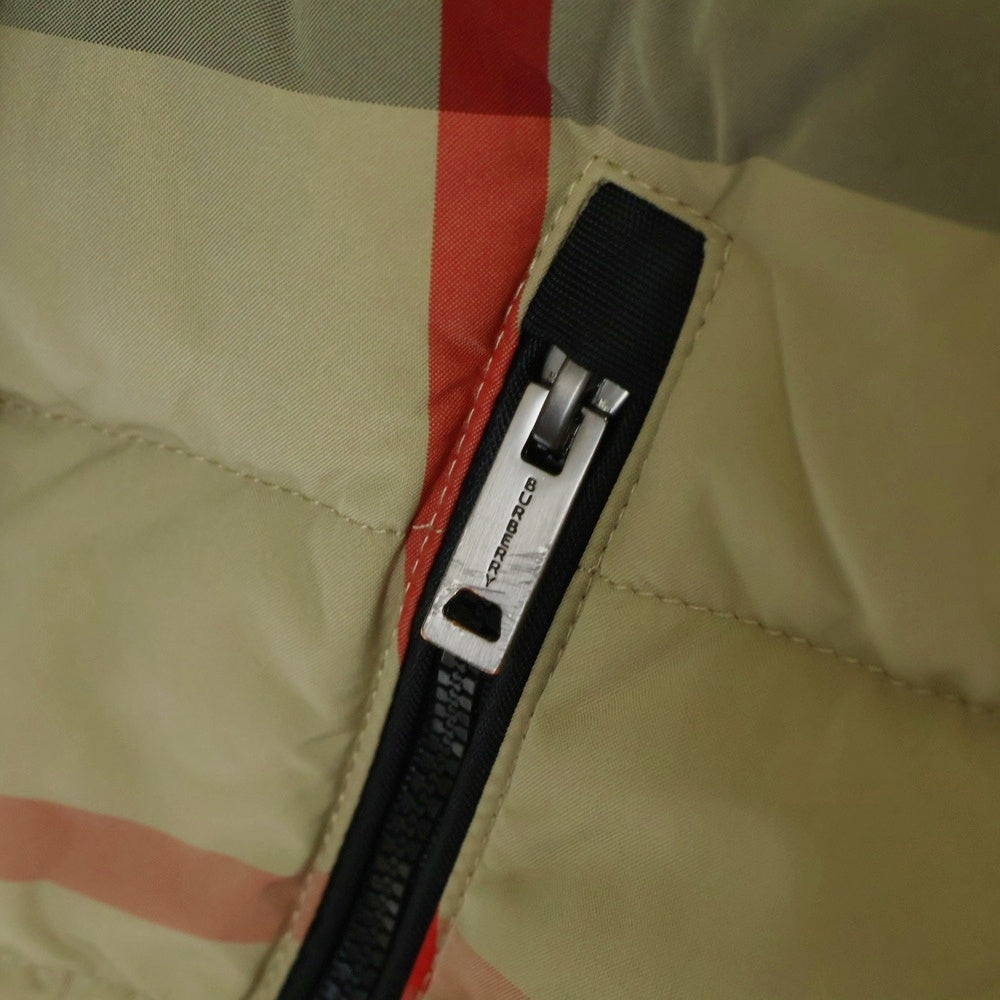 BURBERRY(バーバリー) ハウスチェック ナイロン リバーシブル ダウンジャケット ベージュ/ブラック キッズ 8046023