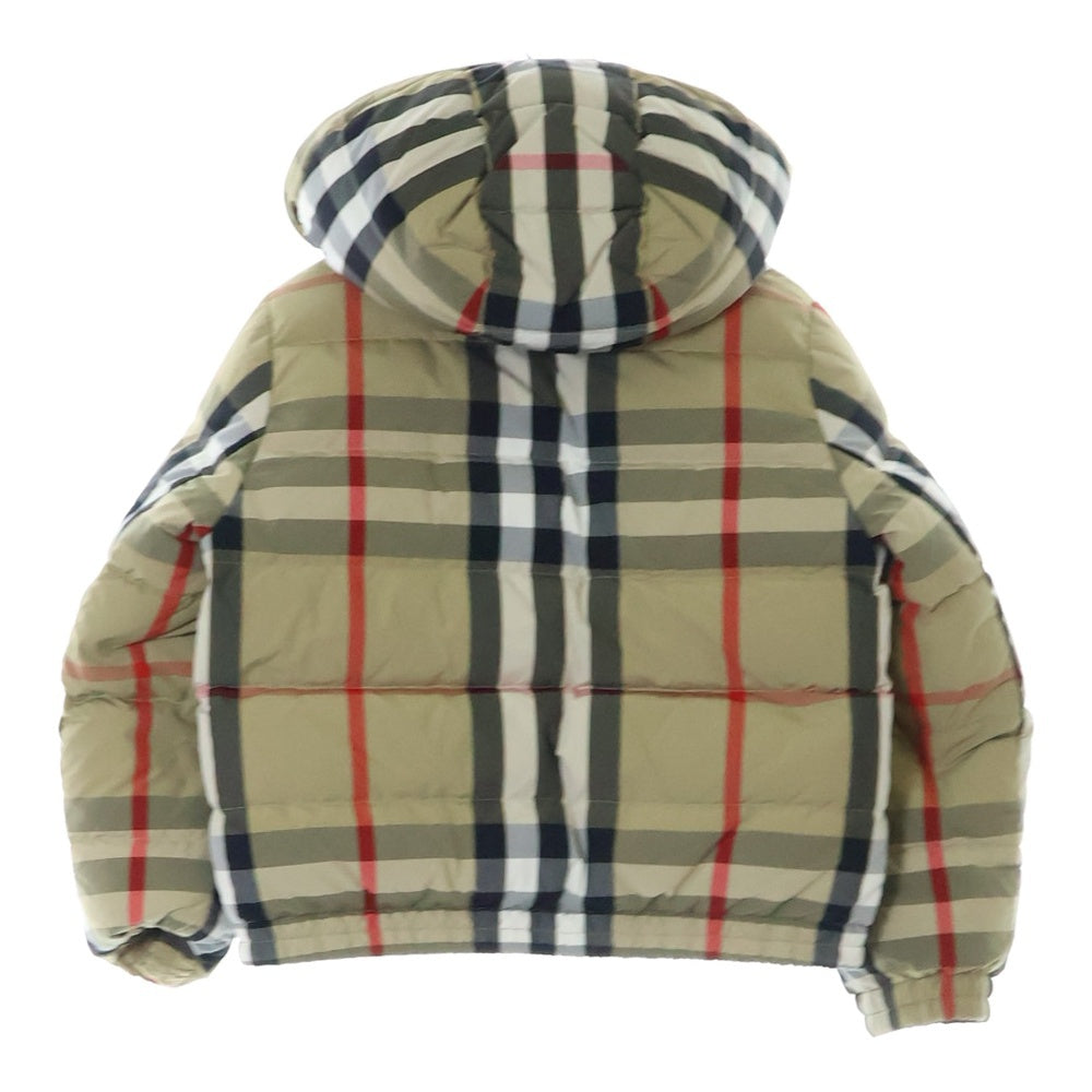 BURBERRY(バーバリー) ハウスチェック ナイロン リバーシブル ダウンジャケット ベージュ/ブラック キッズ 8046023
