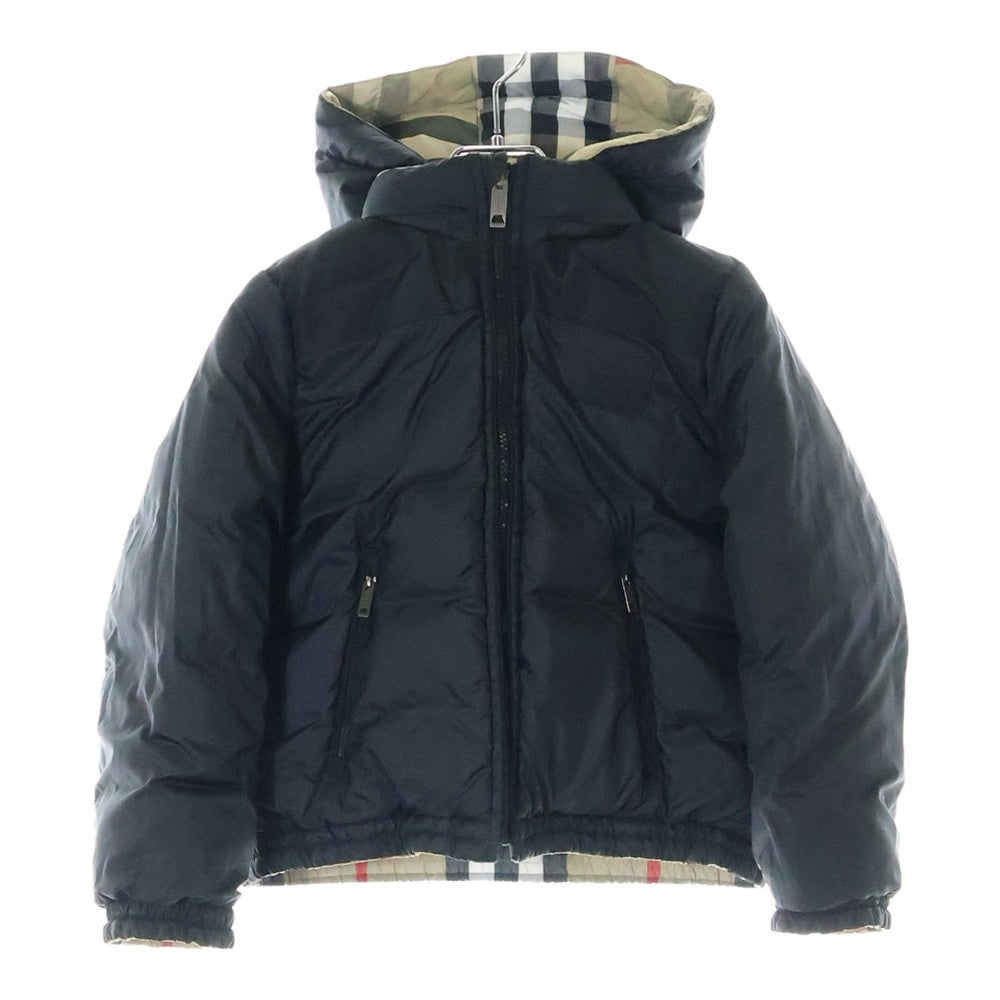 BURBERRY(バーバリー) ハウスチェック ナイロン リバーシブル ダウンジャケット ベージュ/ブラック キッズ 8046023