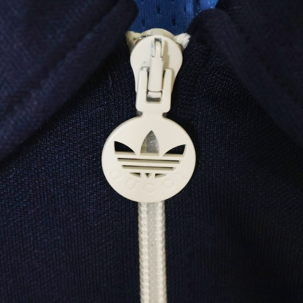 GUCCI(グッチ) 23SS ×adidas アディダス トレフォイル ロゴ刺繍 シェリーライン トラックジャケット ネイビー 692112