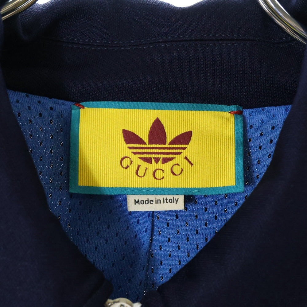 GUCCI(グッチ) 23SS ×adidas アディダス トレフォイル ロゴ刺繍 シェリーライン トラックジャケット ネイビー 692112