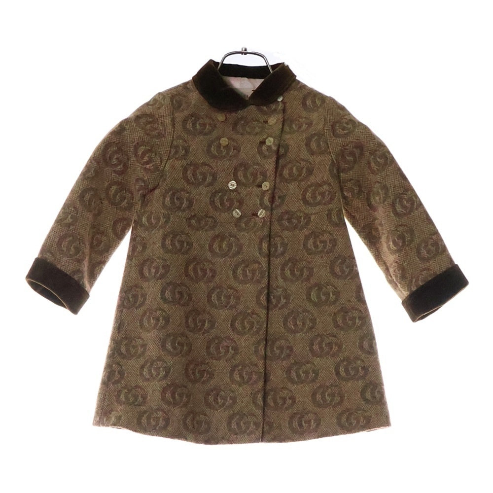 GUCCI(グッチ) ×ANGELA LYNNE GG 総柄 ジャガード ウール ジャケット コート ベージュ キッズ レディース 694945