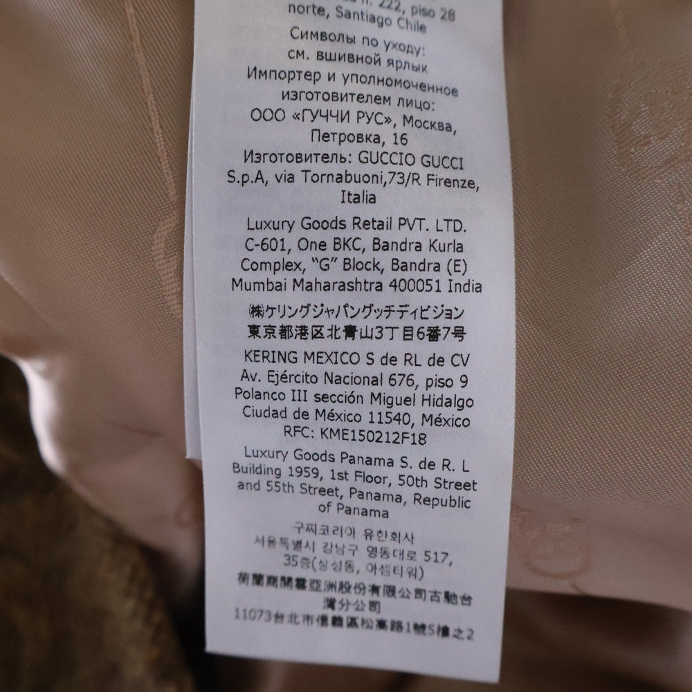 GUCCI(グッチ) ×ANGELA LYNNE GG 総柄 ジャガード ウール ジャケット コート ベージュ キッズ レディース 694899