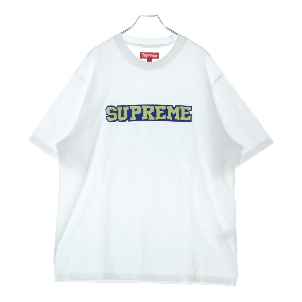 SUPREME(シュプリーム) 25SS SATIN APPLIQUE S/S TOP サテン アップリケ Tシャツ 半袖カットソー ホワイト