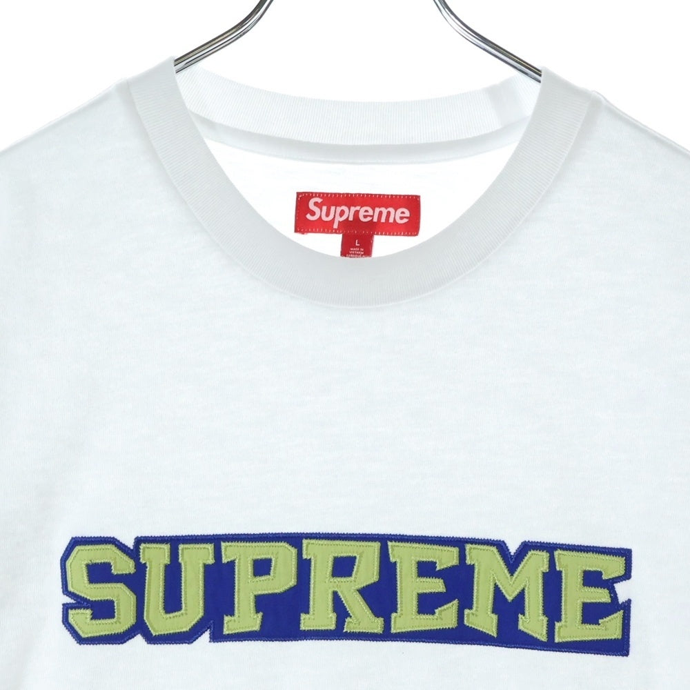 SUPREME(シュプリーム) 25SS SATIN APPLIQUE S/S TOP サテン アップリケ Tシャツ 半袖カットソー ホワイト