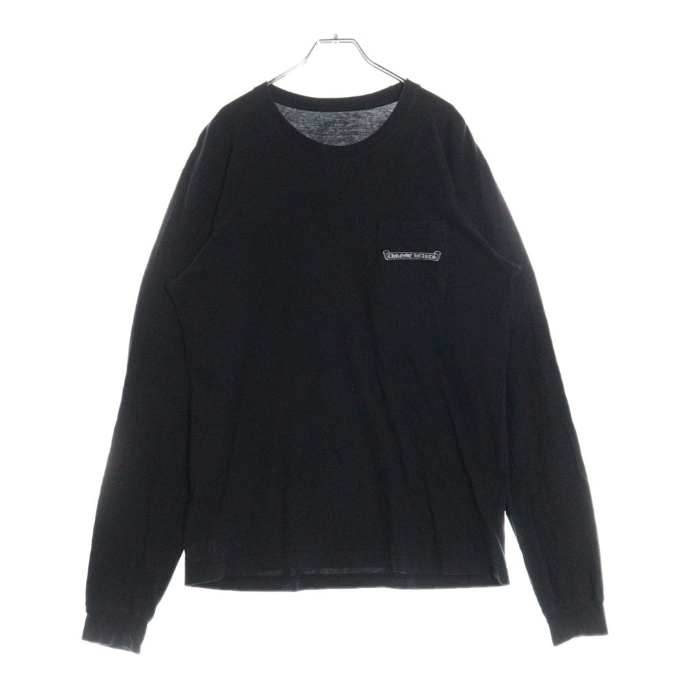 CHROME HEARTS(クロムハーツ) Fuck You L/S Pocket Tee ファックユーバックアーチロゴ ポケット付き クルーネック 長袖Tシャツ カットソー ブラック