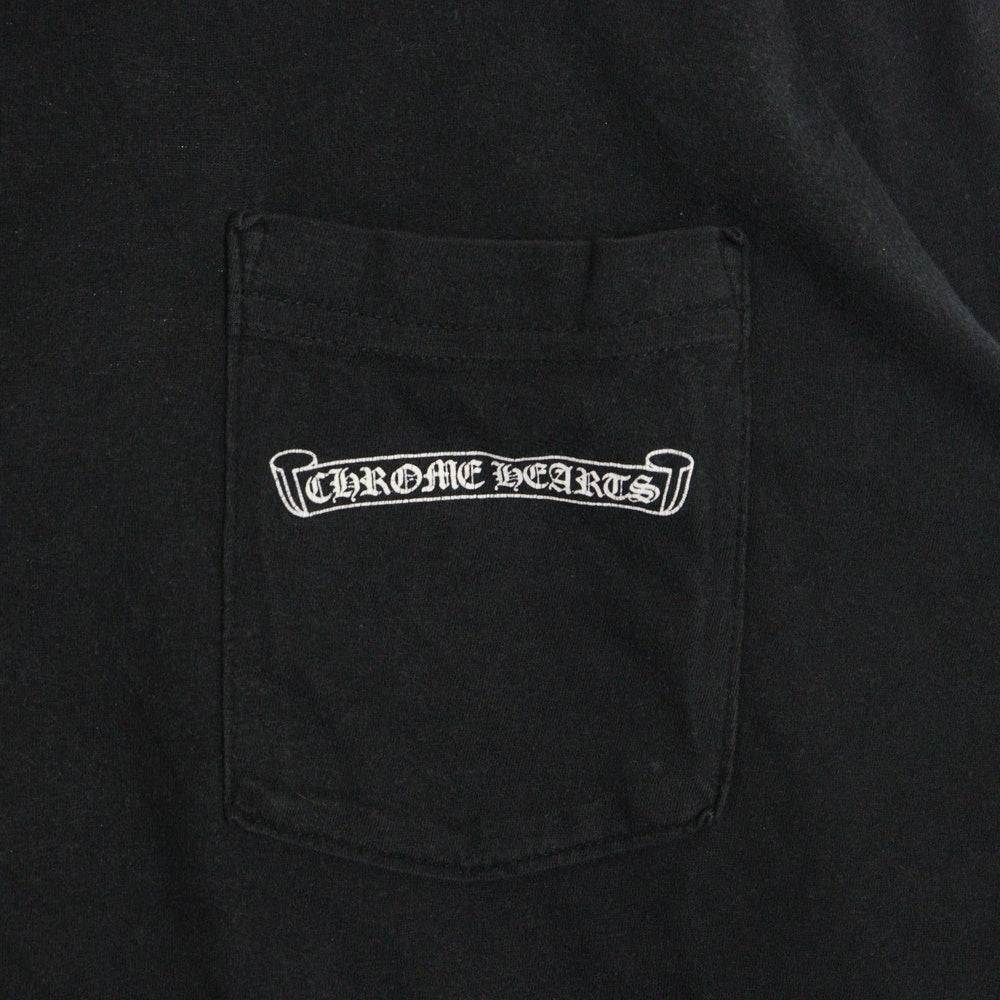 CHROME HEARTS(クロムハーツ) Fuck You L/S Pocket Tee ファックユーバックアーチロゴ ポケット付き クルーネック 長袖Tシャツ カットソー ブラック