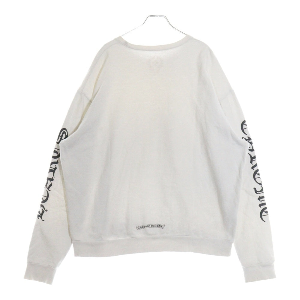 CHROME HEARTS(クロムハーツ) SWTSHRT PLVR ネックロゴプリント クルーネックス ウェット トレーナー ホワイト