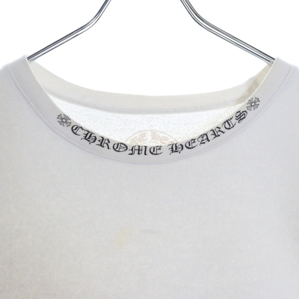 CHROME HEARTS(クロムハーツ) SWTSHRT PLVR ネックロゴプリント クルーネックス ウェット トレーナー ホワイト