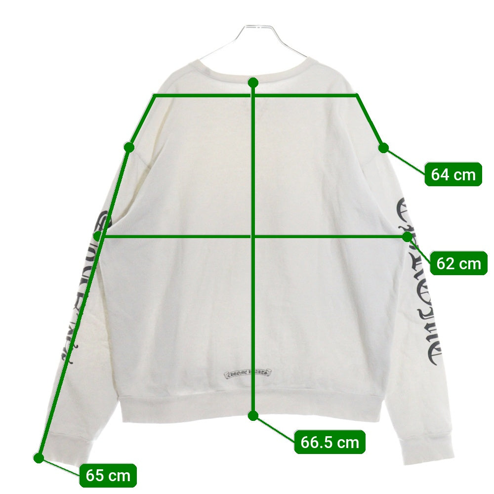 CHROME HEARTS(クロムハーツ) SWTSHRT PLVR ネックロゴプリント クルーネックス ウェット トレーナー ホワイト