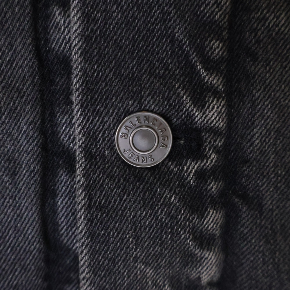 BALENCIAGA(バレンシアガ) Notre Dame Denim Jacket ノートルダム パックプリント デニムジャケット ブラック 646921 TBP47