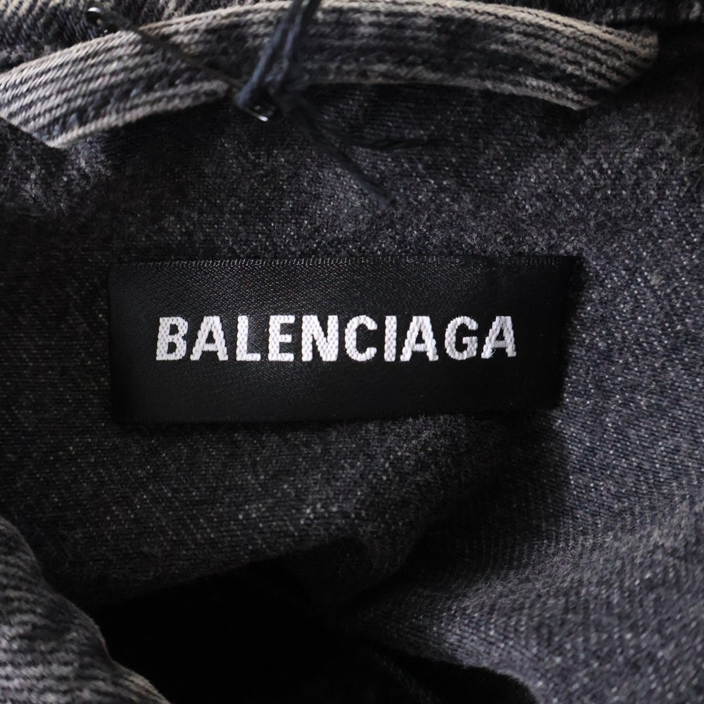 BALENCIAGA(バレンシアガ) Notre Dame Denim Jacket ノートルダム パックプリント デニムジャケット ブラック 646921 TBP47