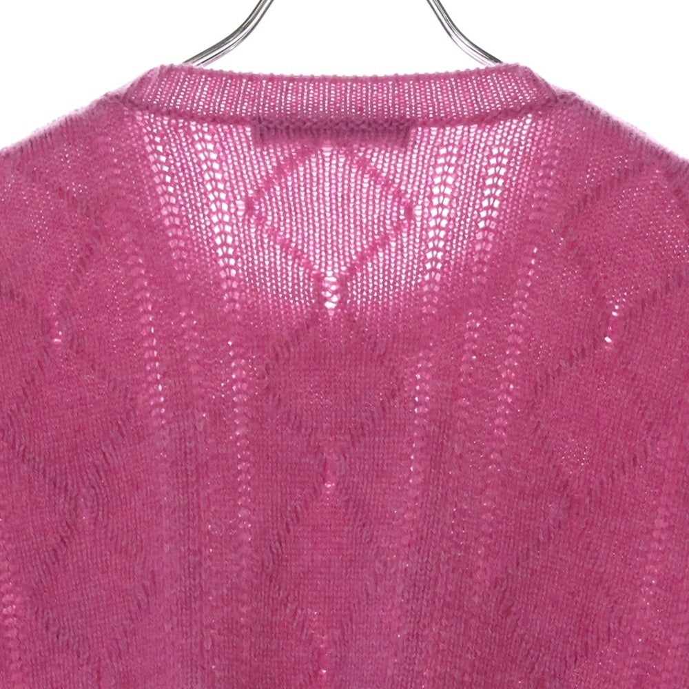 RAF SIMONS(ラフシモンズ) 22AW Loose Fit Braid Relief Printed Sweater グラフィックプリント ニットセーター ピンク 222-855