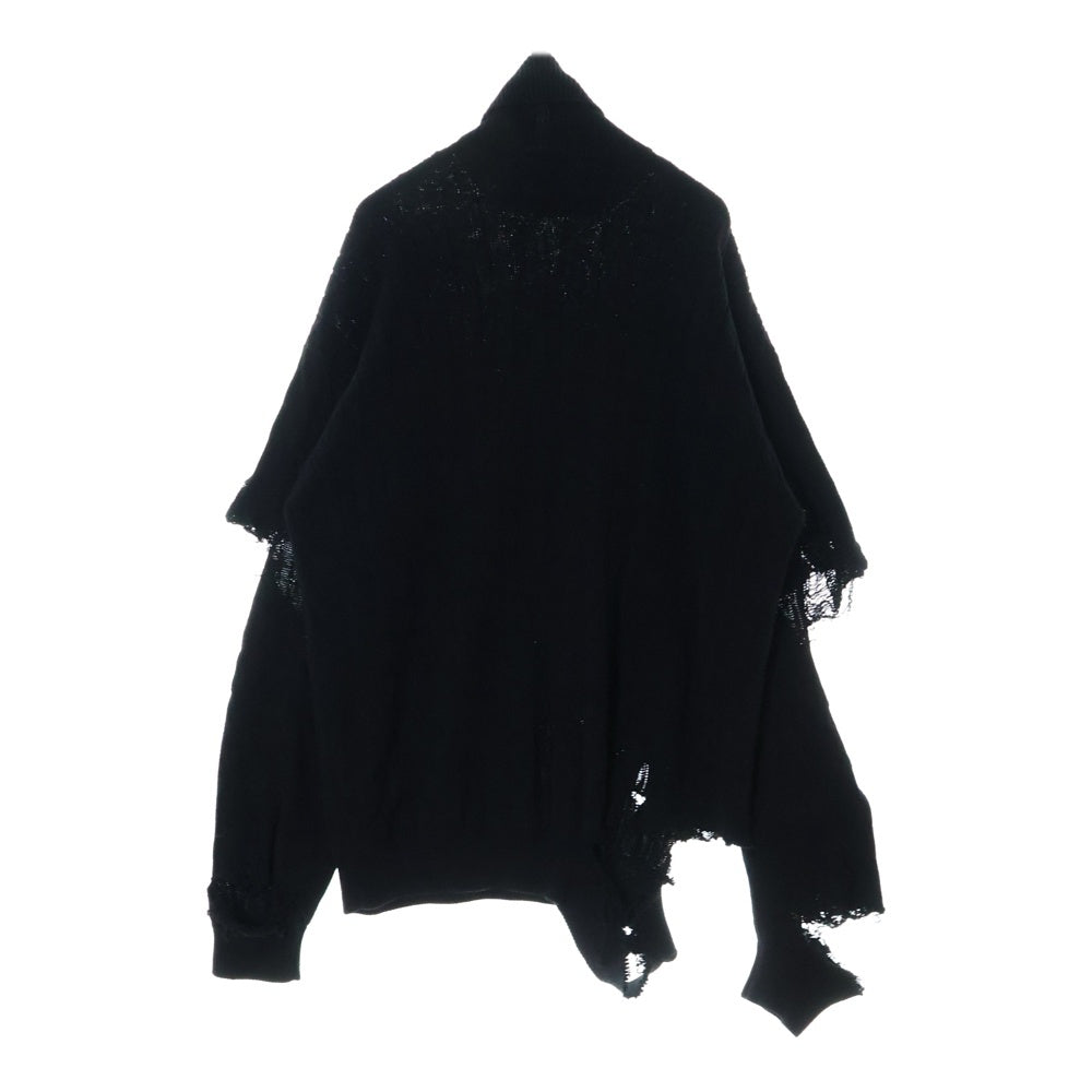 BALENCIAGA(バレンシアガ) Damage Turtle Neck Knit Sweater ダメージ加工 タートルネックニットセーター ブラック 696106 T3235