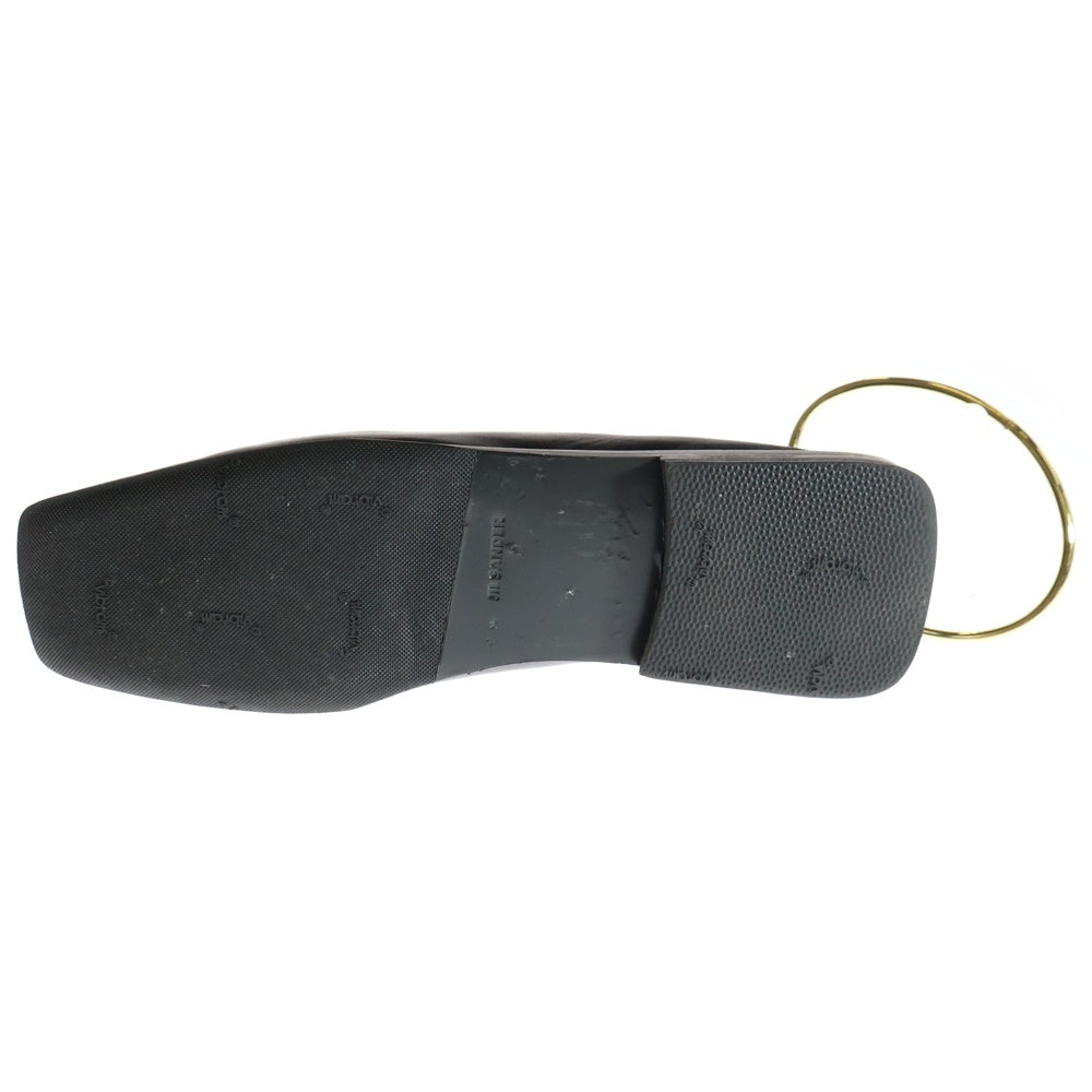 JIL SANDER(ジルサンダー) Ballerina バレリーナ スクエアトゥ レザー フラットシューズ ブラック レディース J15WZ0009 P4864