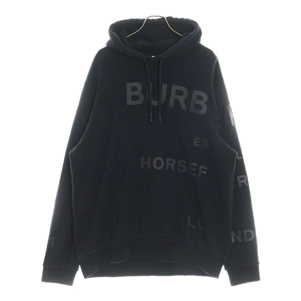 BURBERRY(バーバリー) HORSE FERRY ホースフェリー ロゴプリント プルオーバー スウェットパーカー フーディー ブラック 8028539