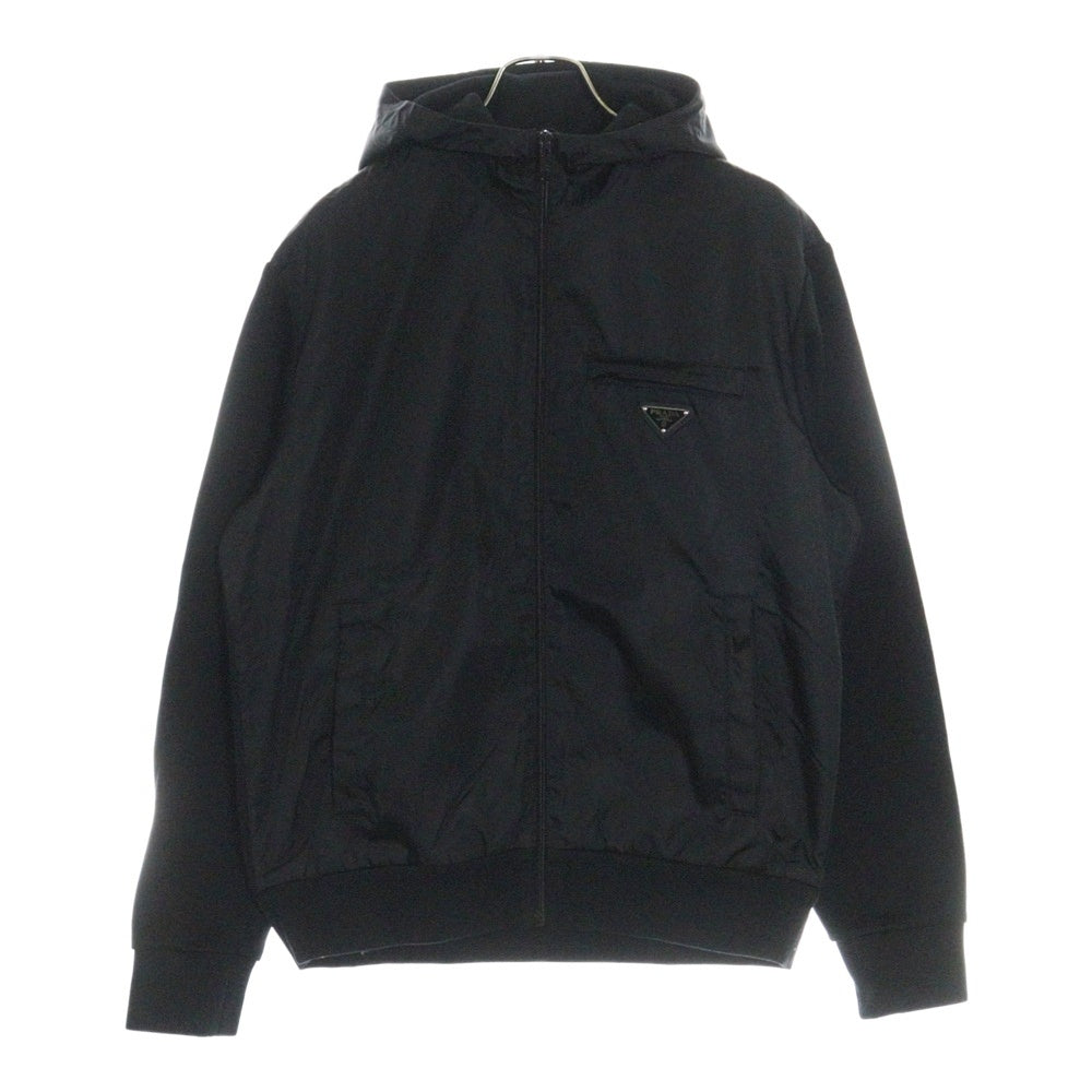 PRADA(プラダ) 14AW Re-Nylon リナイロン ジップアップパーカー トライアングル ロゴ ブラック UJL142 S202 11JE