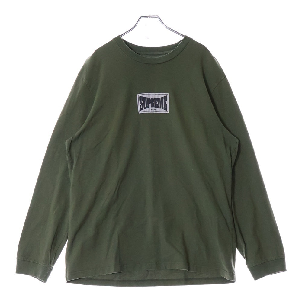 SUPREME(シュプリーム) 20AW Woven Label L/S Top ウーブンラベル 長袖Tシャツ カーキ