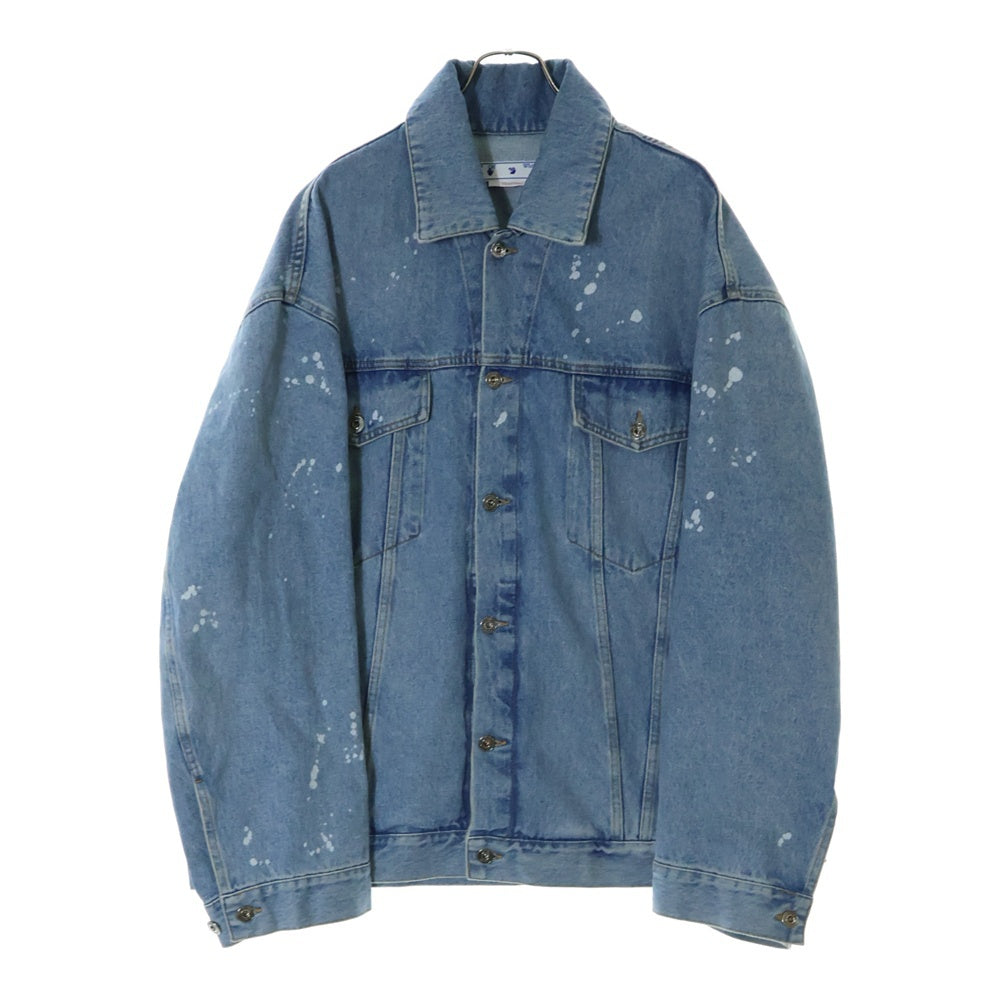 OFF-WHITE(オフホワイト) 23SS Oversized Splatter-Detailed Buttoned Denim Jacket オーバーサイズ スプラッターディテール ボタン デニム トラッカージャケット OMYE083S23DEN001