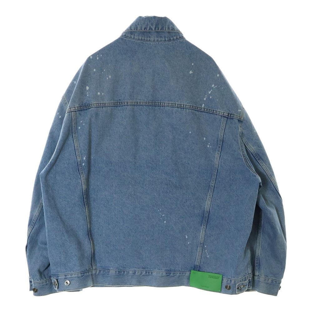 OFF-WHITE(オフホワイト) 23SS Oversized Splatter-Detailed Buttoned Denim Jacket オーバーサイズ スプラッターディテール ボタン デニム トラッカージャケット OMYE083S23DEN001