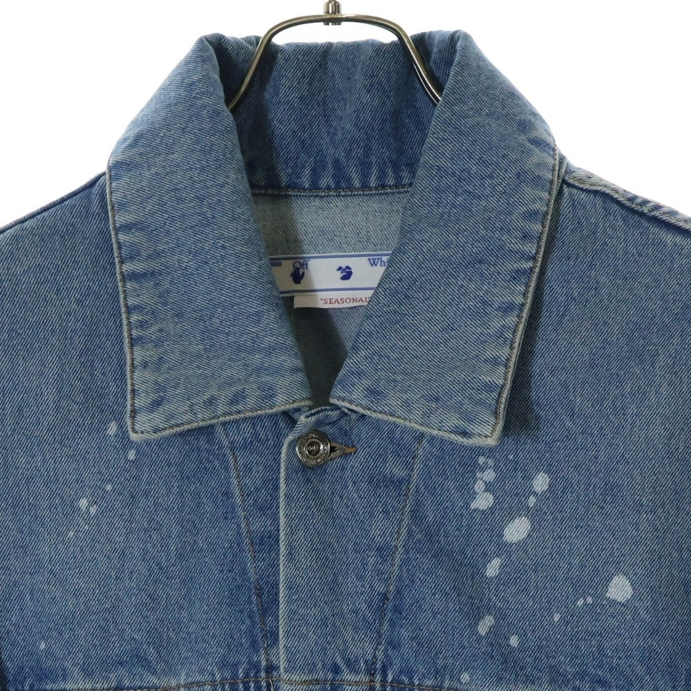 OFF-WHITE(オフホワイト) 23SS Oversized Splatter-Detailed Buttoned Denim Jacket オーバーサイズ スプラッターディテール ボタン デニム トラッカージャケット OMYE083S23DEN001