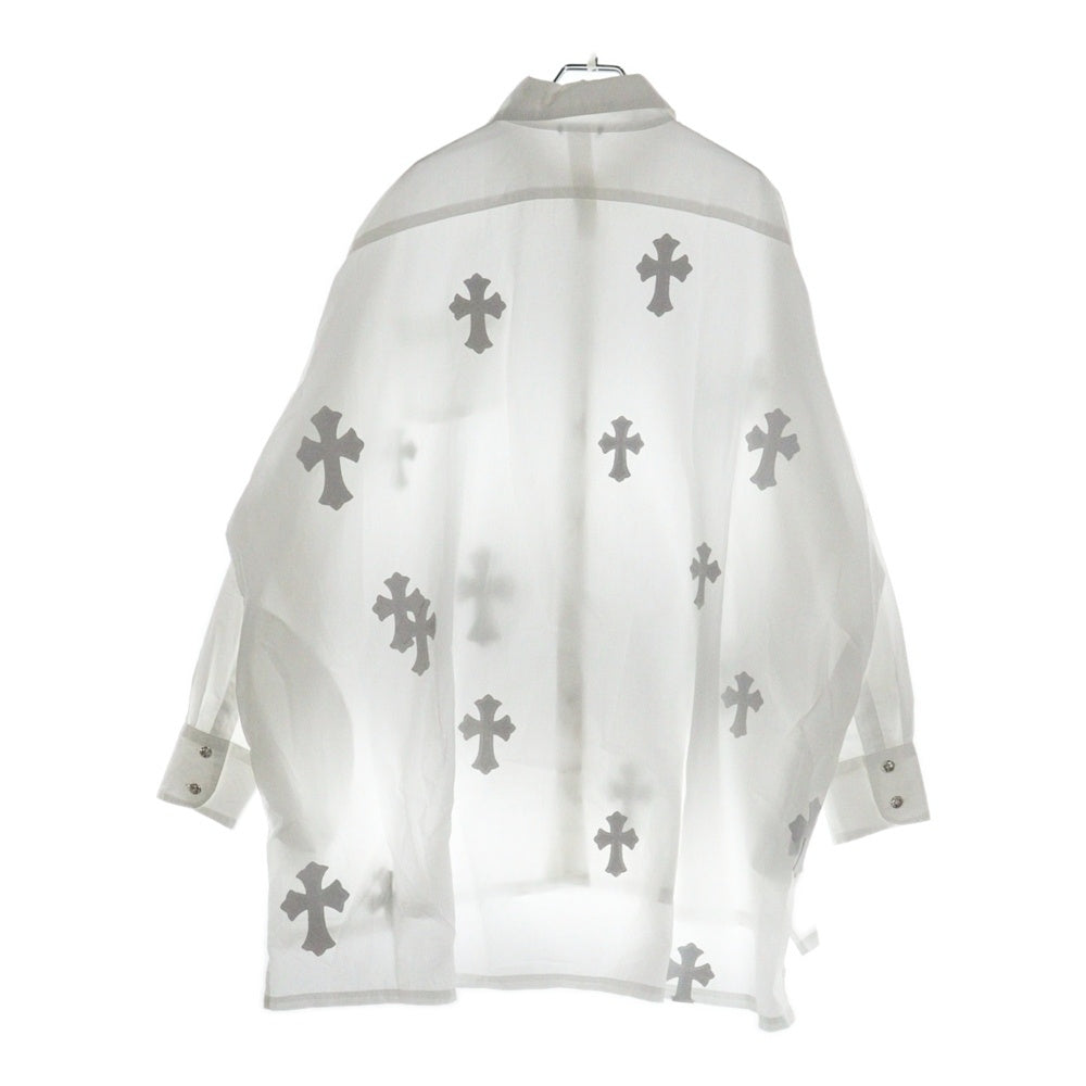 CHROME HEARTS(クロムハーツ) MAHAL KITA マハルキタ クロスパッチ クロスボタン ロングスリーブ 長袖シャツ ホワイト