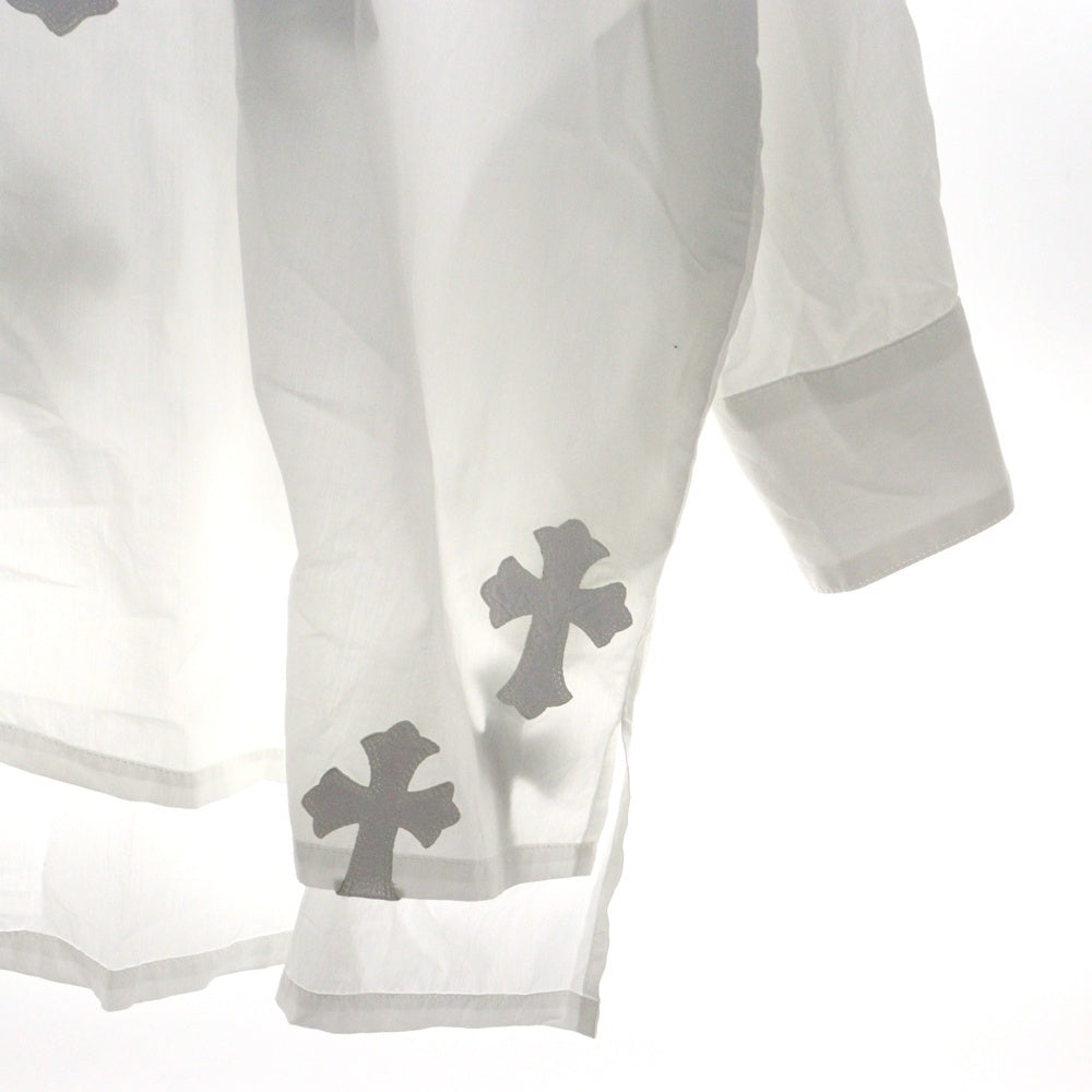CHROME HEARTS(クロムハーツ) MAHAL KITA マハルキタ クロスパッチ クロスボタン ロングスリーブ 長袖シャツ ホワイト