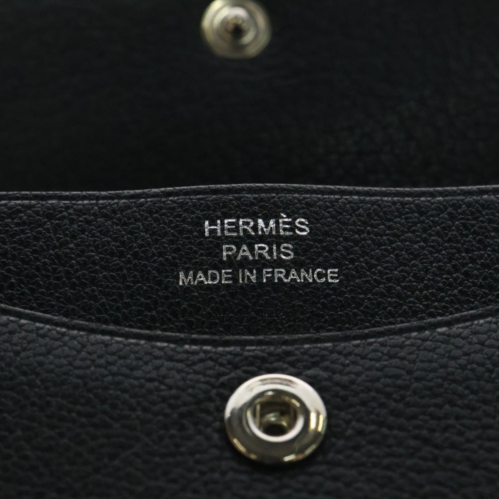 HERMES(エルメス) イリアード コンパクト レザーコンパクトウォレット 三つ折り財布 ブラック B刻印