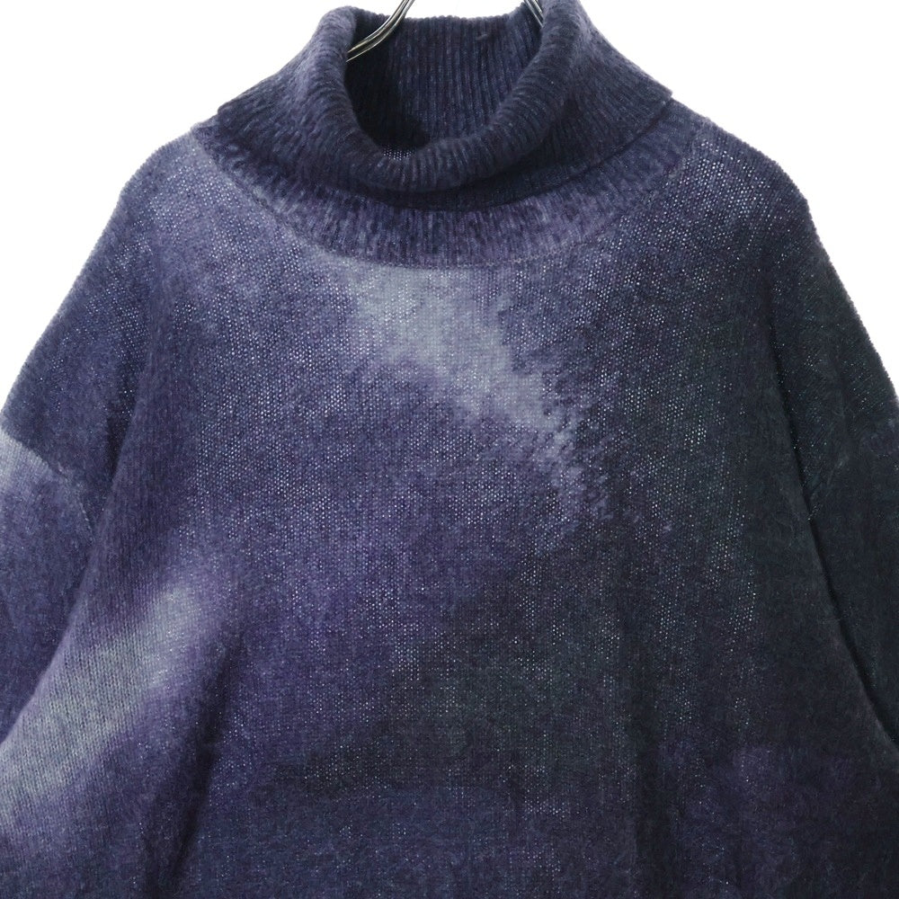 HERMES(エルメス) 24AW Reflets Equestres ルフレ グラデーション カシミヤ混 タートルネック ニットセーター パープル