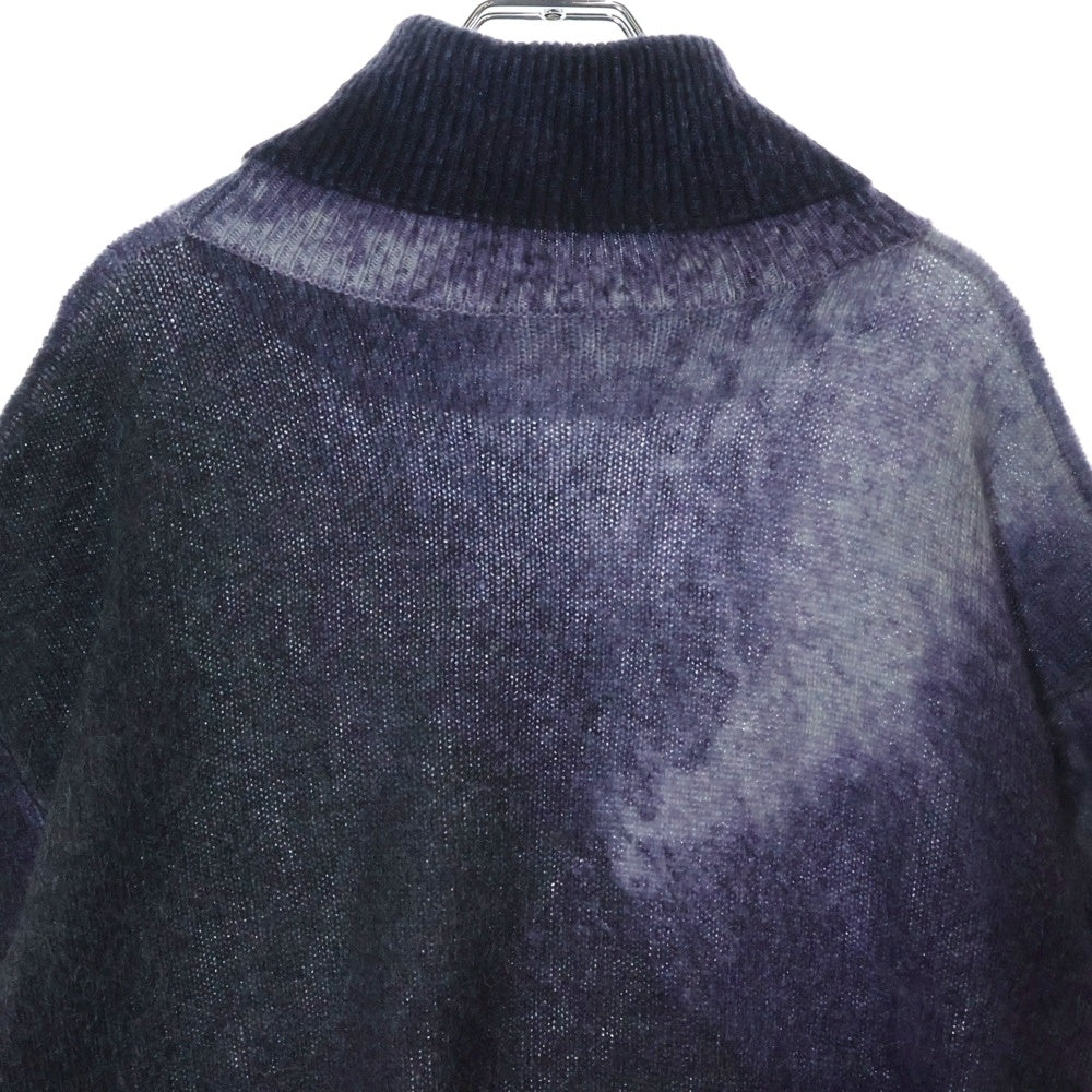 HERMES(エルメス) 24AW Reflets Equestres ルフレ グラデーション カシミヤ混 タートルネック ニットセーター パープル