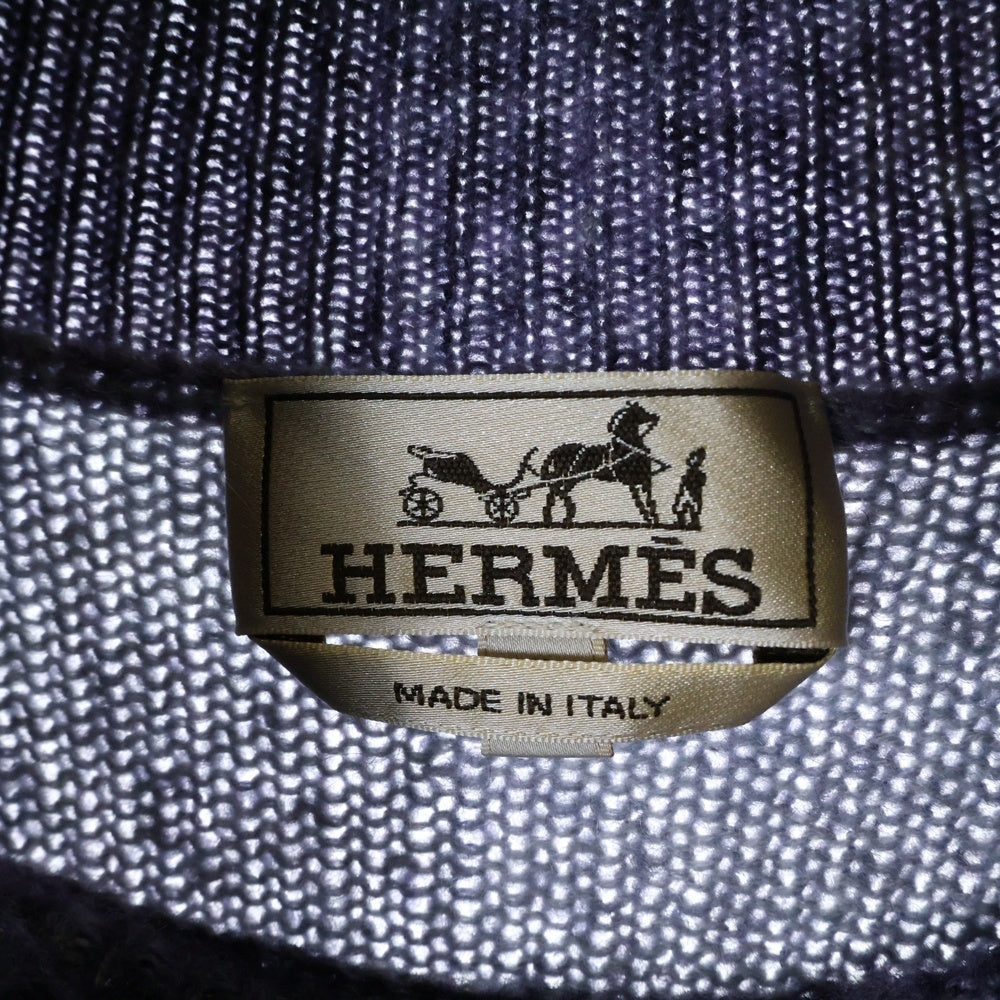 HERMES(エルメス) 24AW Reflets Equestres ルフレ グラデーション カシミヤ混 タートルネック ニットセーター パープル