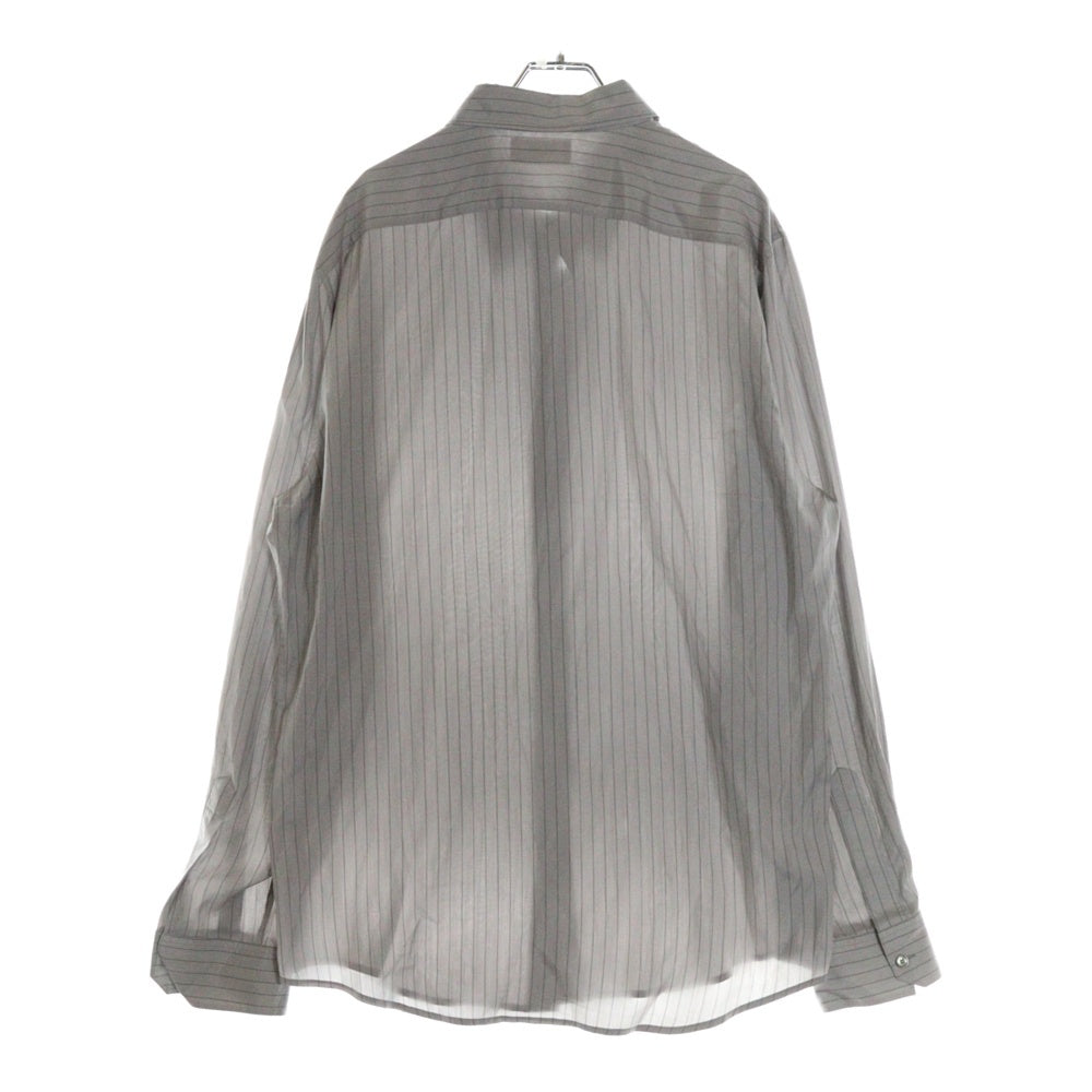 CELINE(セリーヌ) 23AW シルク ストライプロングスリーブ 長袖シャツ グレー 2C813350V.08CQ