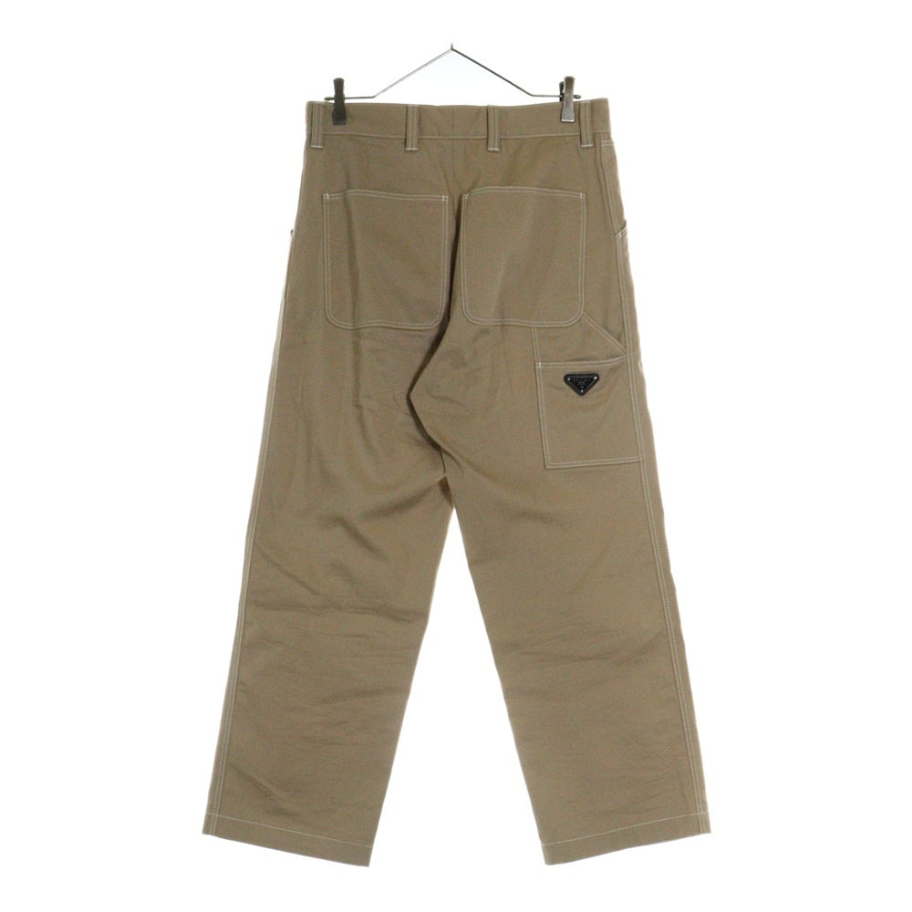 PRADA(プラダ) 23AW トライアングルロゴプレート ストレッチ コットン カーペンター ロングパンツ ベージュ SPH291 S232 108I