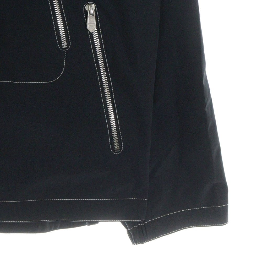 HERMES(エルメス) 23AW ジップアップ パイピング ナイロン フーデッドジャケット ブラック