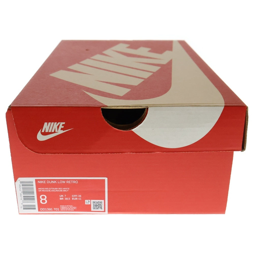 NIKE(ナイキ) DUNK LOW RETRO MIDAS GOLD ダンク レトロ マイダス ローカットスニーカー イエロー/レッド US8/26cm DD1391-701