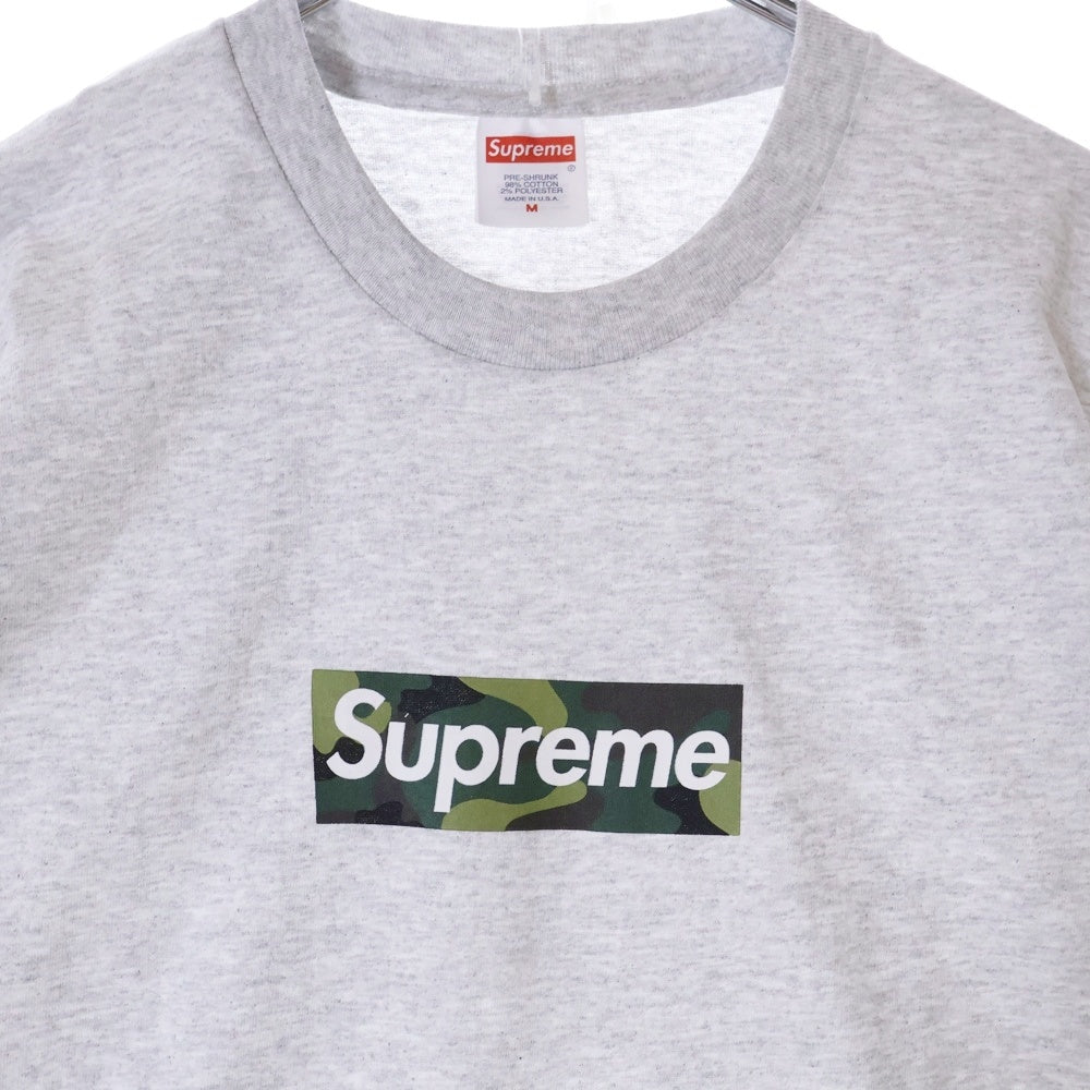 SUPREME(シュプリーム) 23AW Box Log Tee カモフラ ボックスロゴ クルーネック半袖Tシャツ カットソー グレー