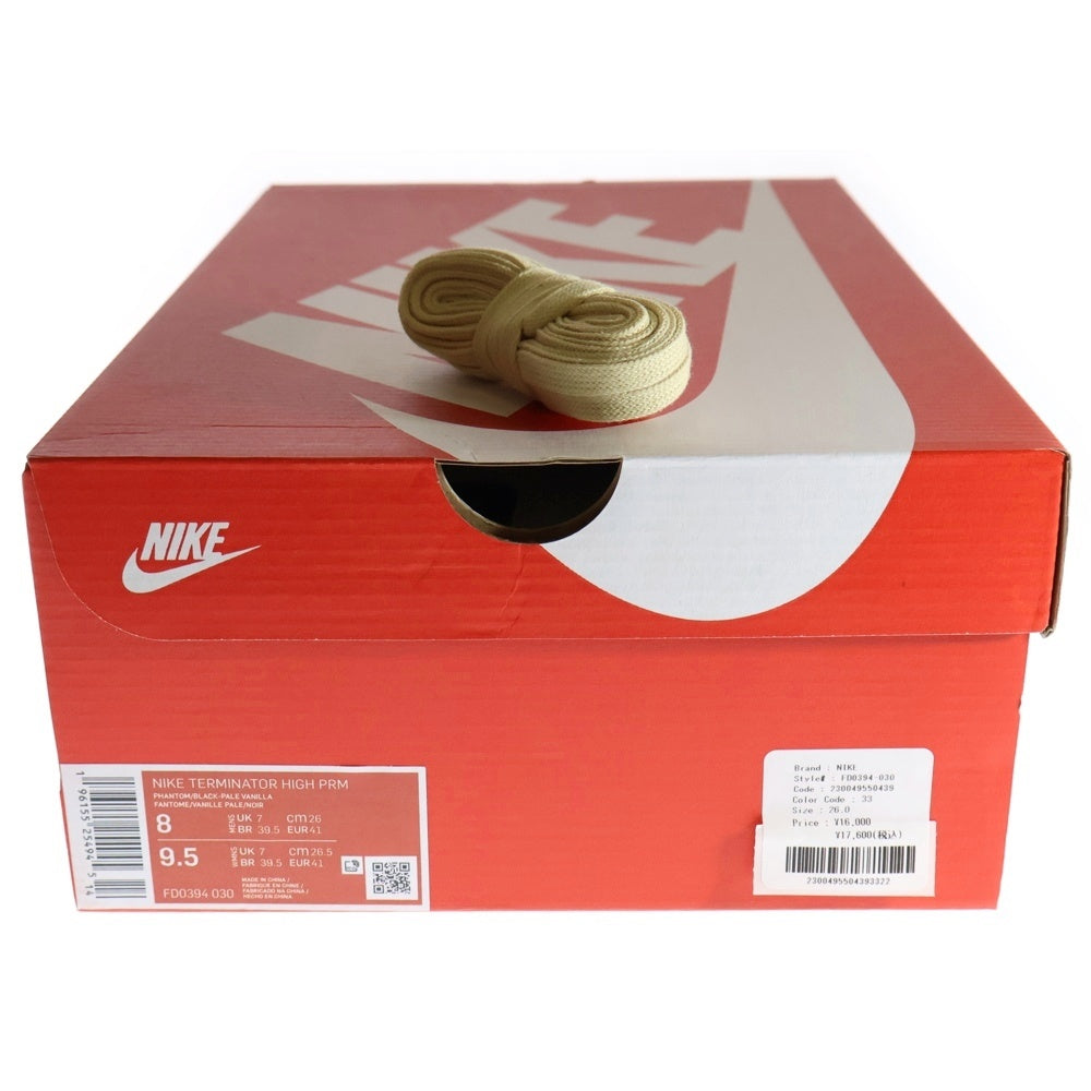 NIKE(ナイキ) TERMINATOR HIGH BLACK AND PHANTOM ターミネーター ブラック アンド ファントム ハイカットスニーカー ブラック/ホワイト US8/26cm FD0394-030